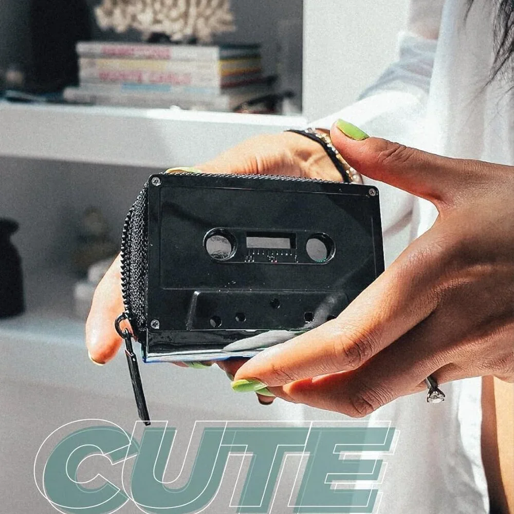 Retro Cassette Wallet for Women Compact Vegan Leather Nostalgic Gift